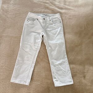 INC International Concepts Denim Women's Jeans White Sz 8 Regular Fit Capri Crop